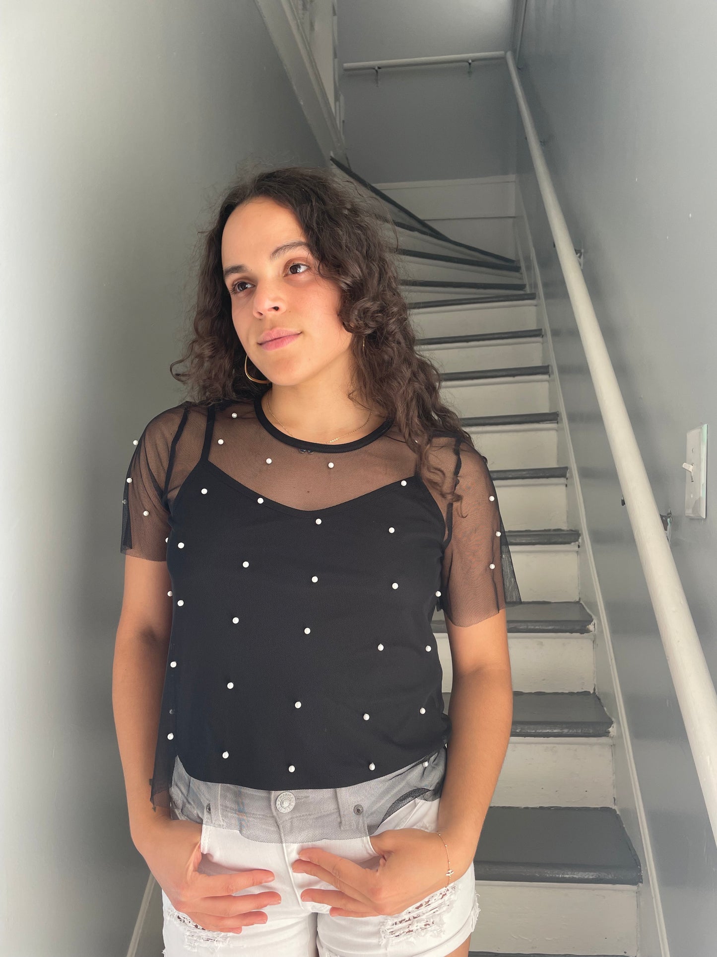 Black pearl crop top