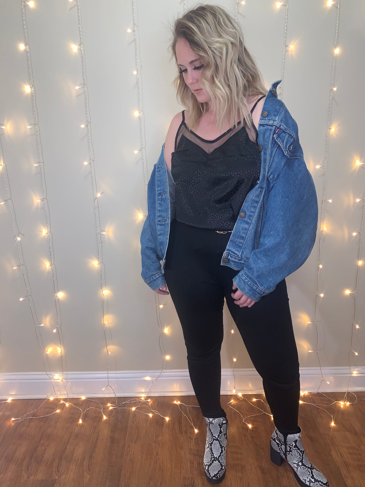 Black Leopard Mesh Tank