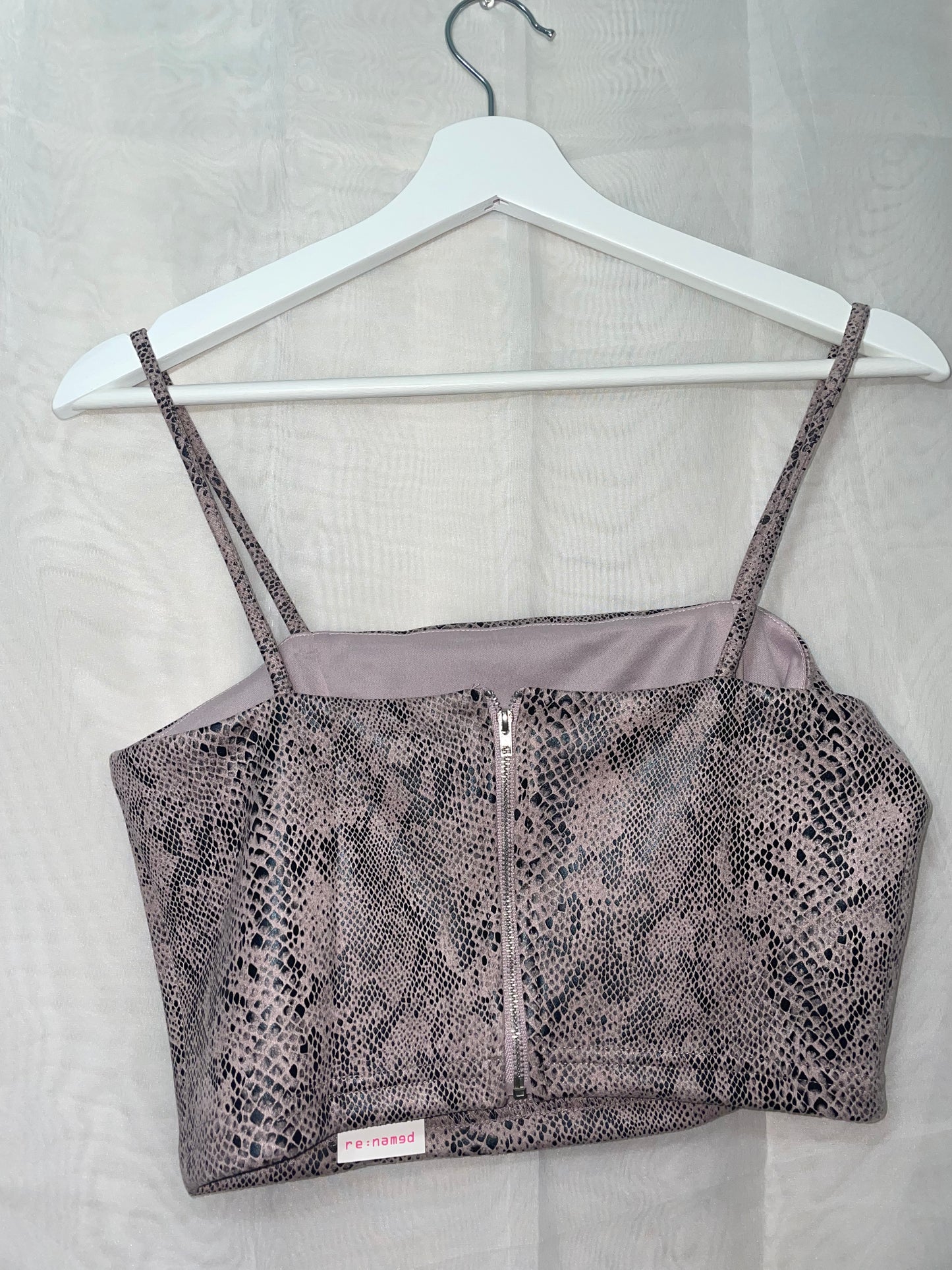 purple snake skin crop top