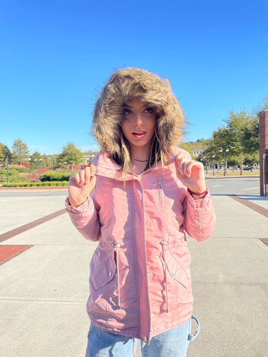 Cozy-Lined Coat in Pink